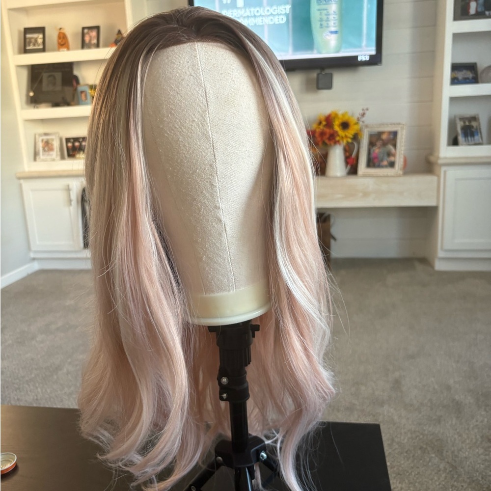 Chelsey smith crowns blushing bride petite free parting wig